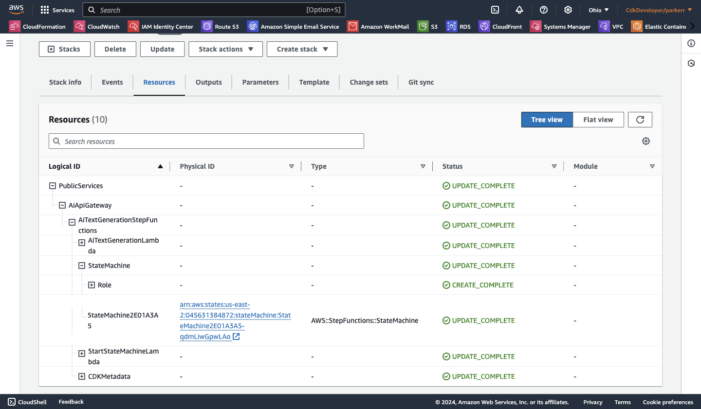 CDK Tree View in AWS Console